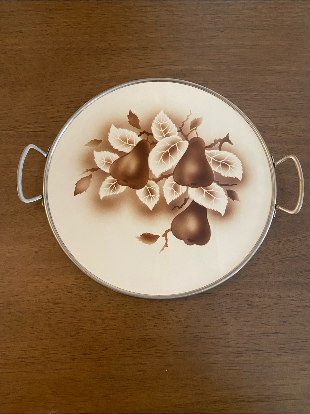 Vintage  Grünstadt Brown and cream Pear and Leaf Design Serving Tray